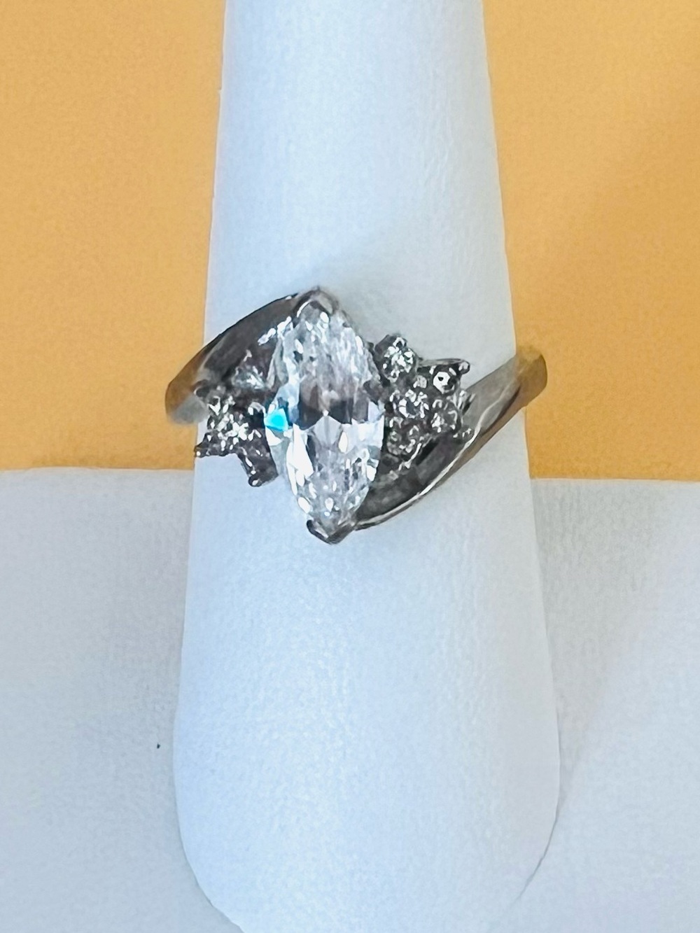 Engagement Ring size 8 stainless steel & clear CZ